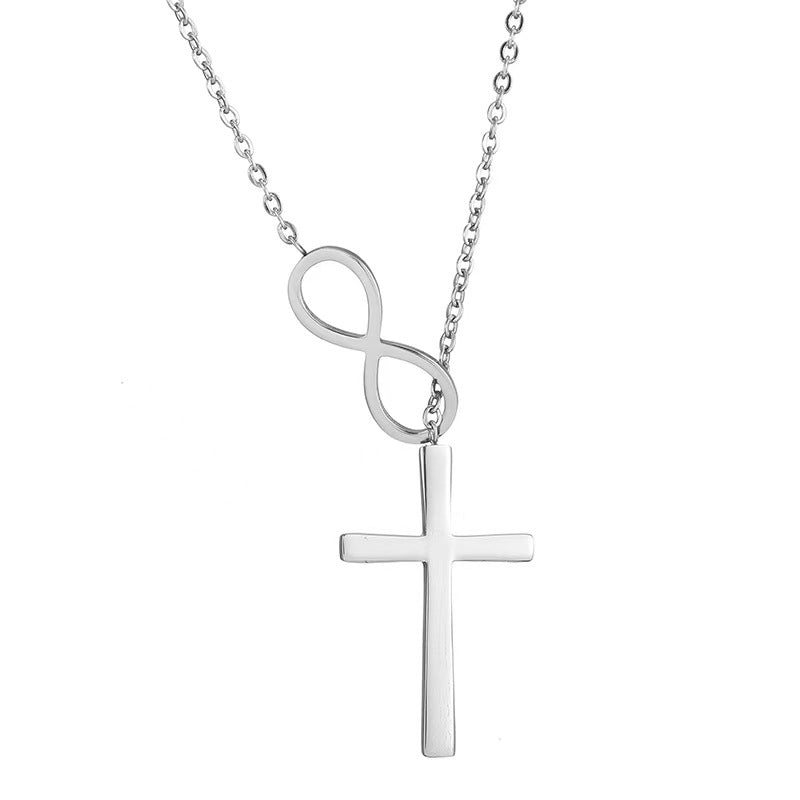 N3 Collar Infinito Cruz Mujer