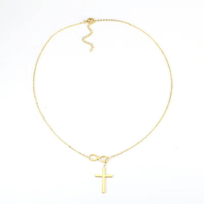 N3 Collar Infinito Cruz Mujer