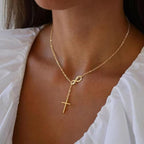 N3 Collar Infinito Cruz Mujer