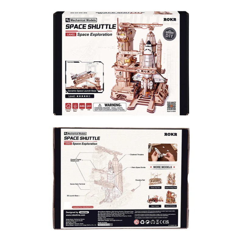 Puzzle 3D Madera Transbordador Espacial Space Shuttle Rokr