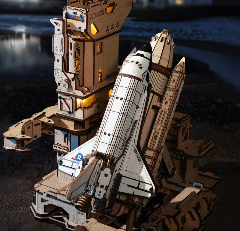 Puzzle 3D Madera Transbordador Espacial Space Shuttle Rokr