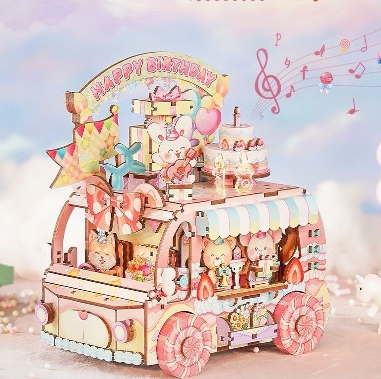 Tonecheer Caja De Música Rompecabezas 3D Madera Cumpleaños