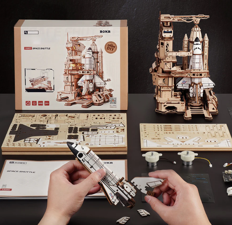 Puzzle 3D Madera Transbordador Espacial Space Shuttle Rokr